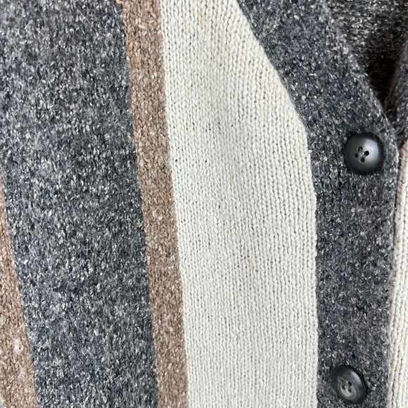 GINA PETERS Sport patchwork silk angora blend oversized cozy cardigan sweater S - Picture 2 of 6